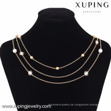 42813 Großhandel Frauen 18k Gold Perle Künstliche Schmuck Kette Halskette